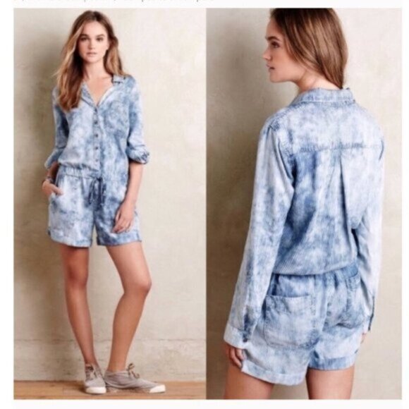 Anthropologie CLOTH & STONE Romper Shorts small medium fit - Picture 3 of 16
